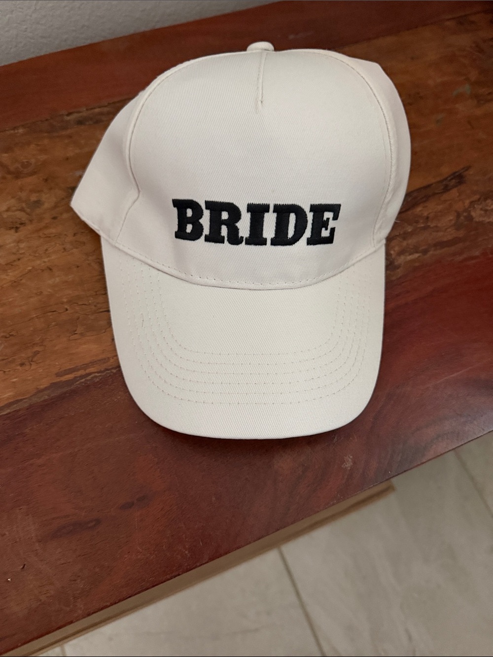 Bride Embroidered White Baseball Cap